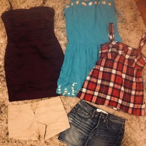 Women’s size 5/6 lot Abercrombie jean skirt top